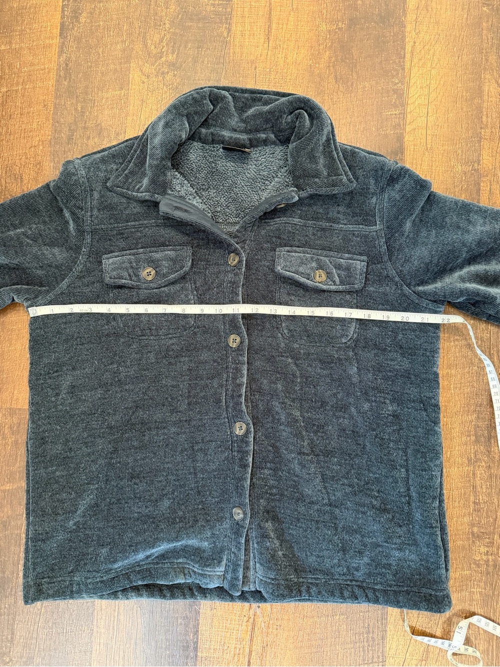 32 degrees heat Women's Plush Button-Front Jacket - slate blue - Picture 5 of 8
